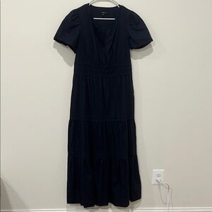 Quince 100% Organic Cotton Poplin Tiered Maxi Dress Medium